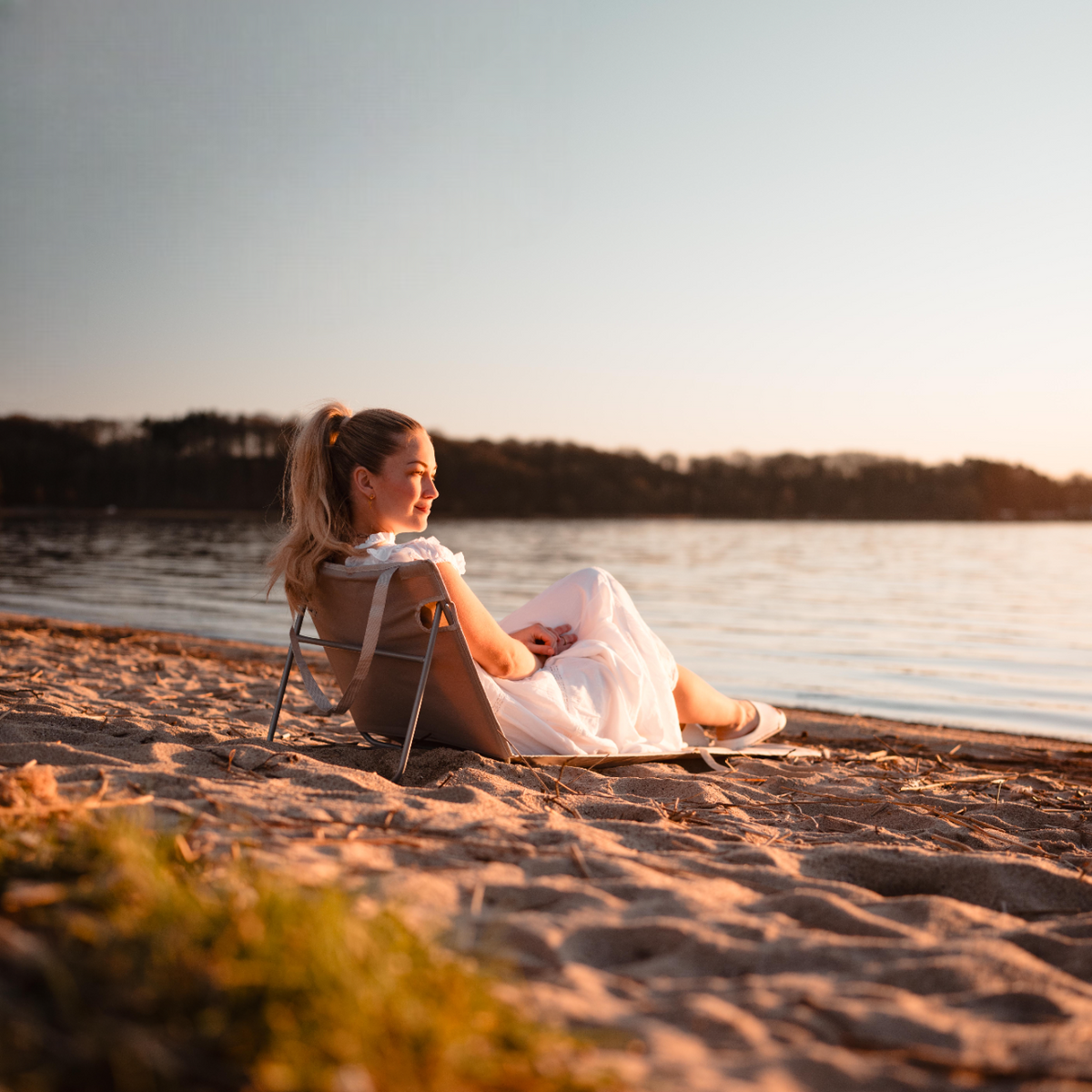 Strandmåtte med ryglæn