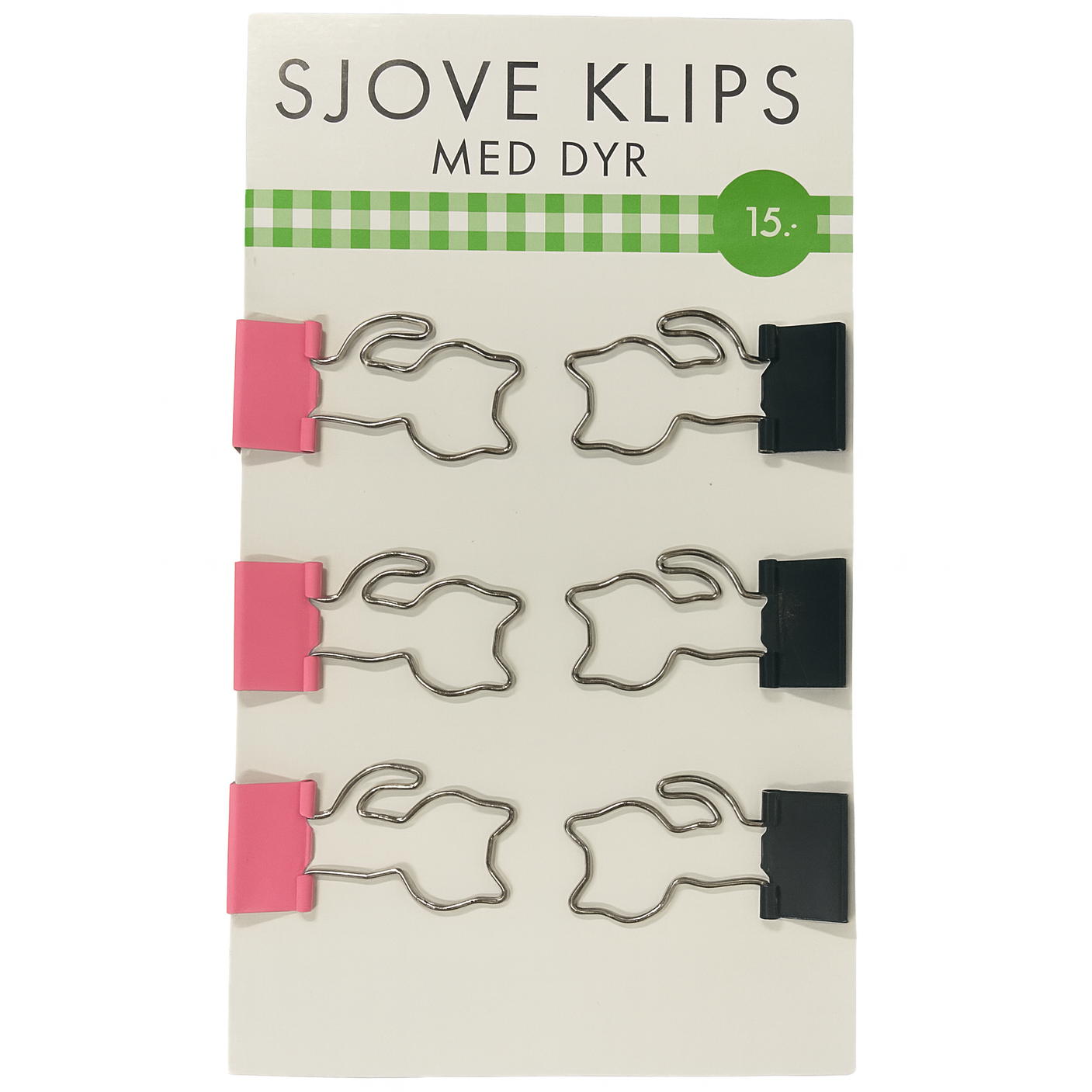 Papirklips med dyr (6-pak)